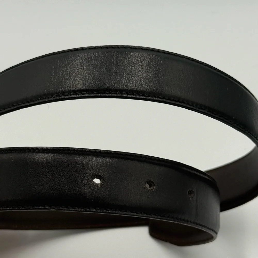 Gucci Gold G Reversible Black and Brown Leather Belt - Picture 3 of 7